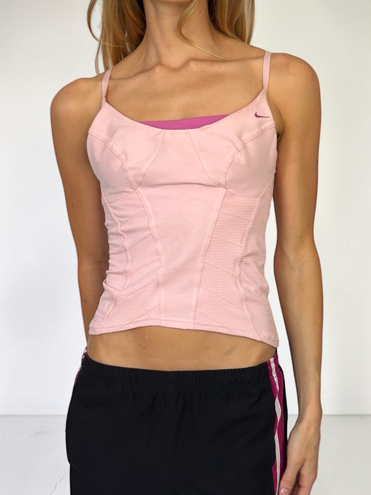 Nike Pink Stretchy Corset Top