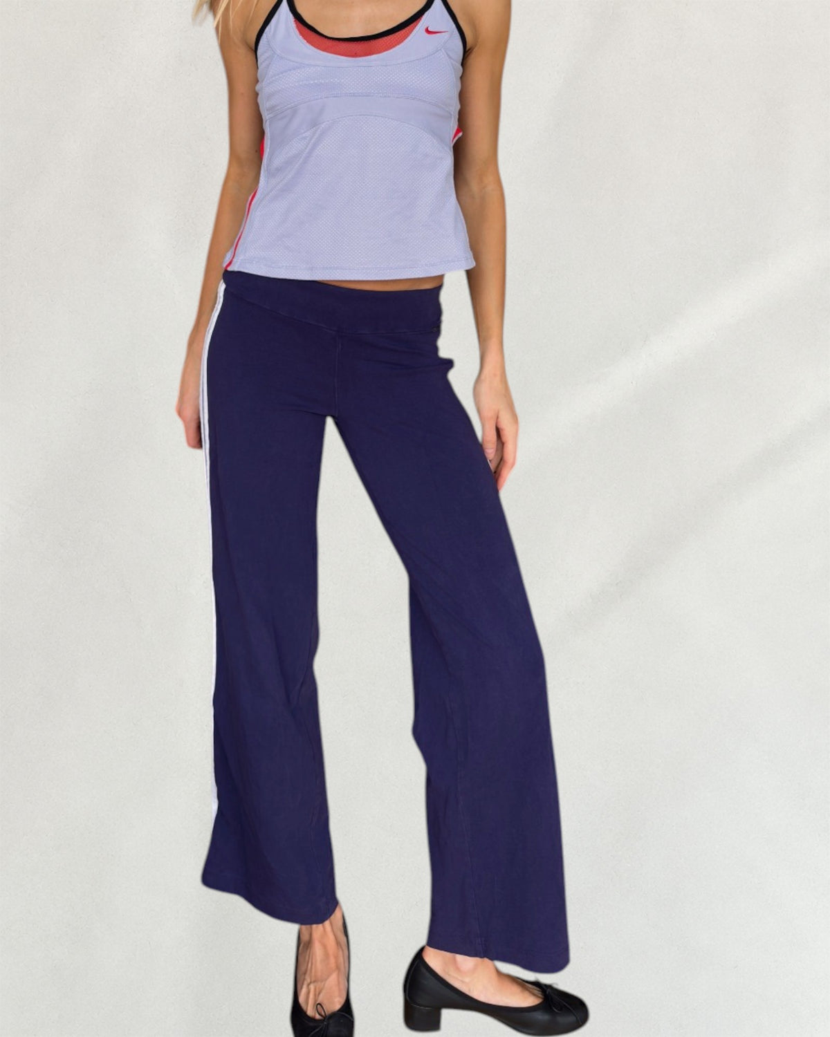 Purple Adidas Wide-Leg Pants