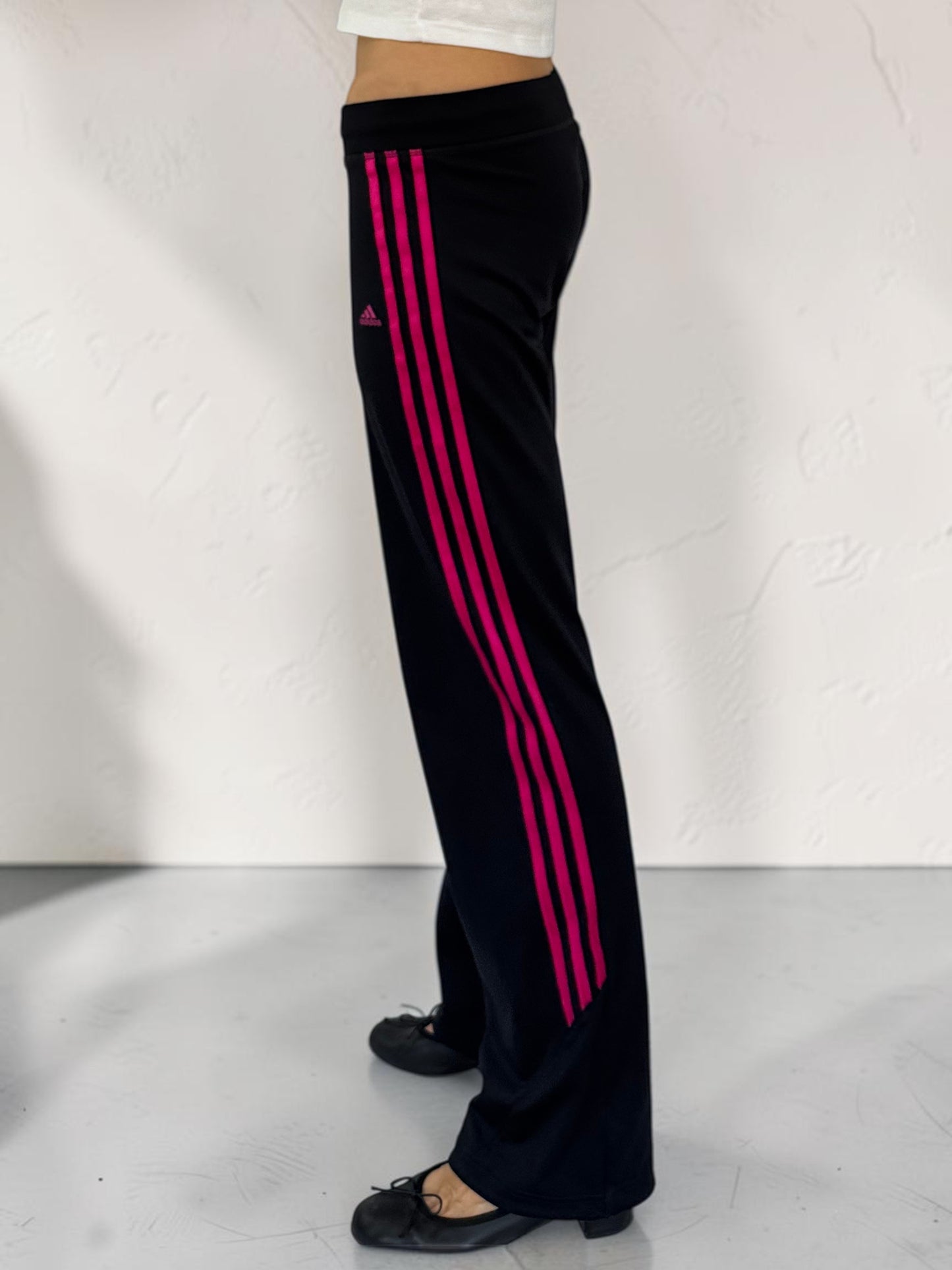Adidas Pink Stripe Flared Leggings