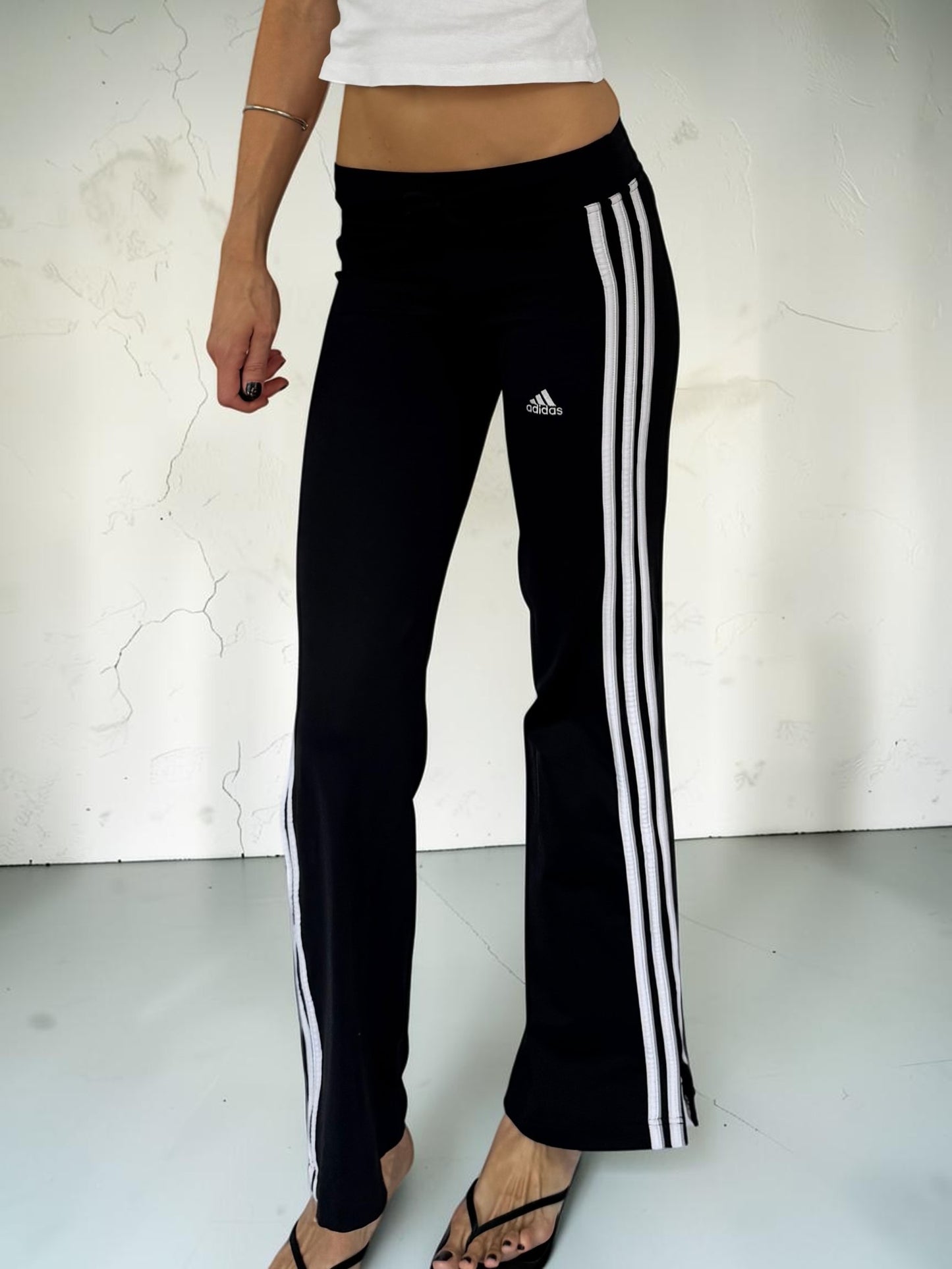 Adidas Low-Waist White Stripe Leggings