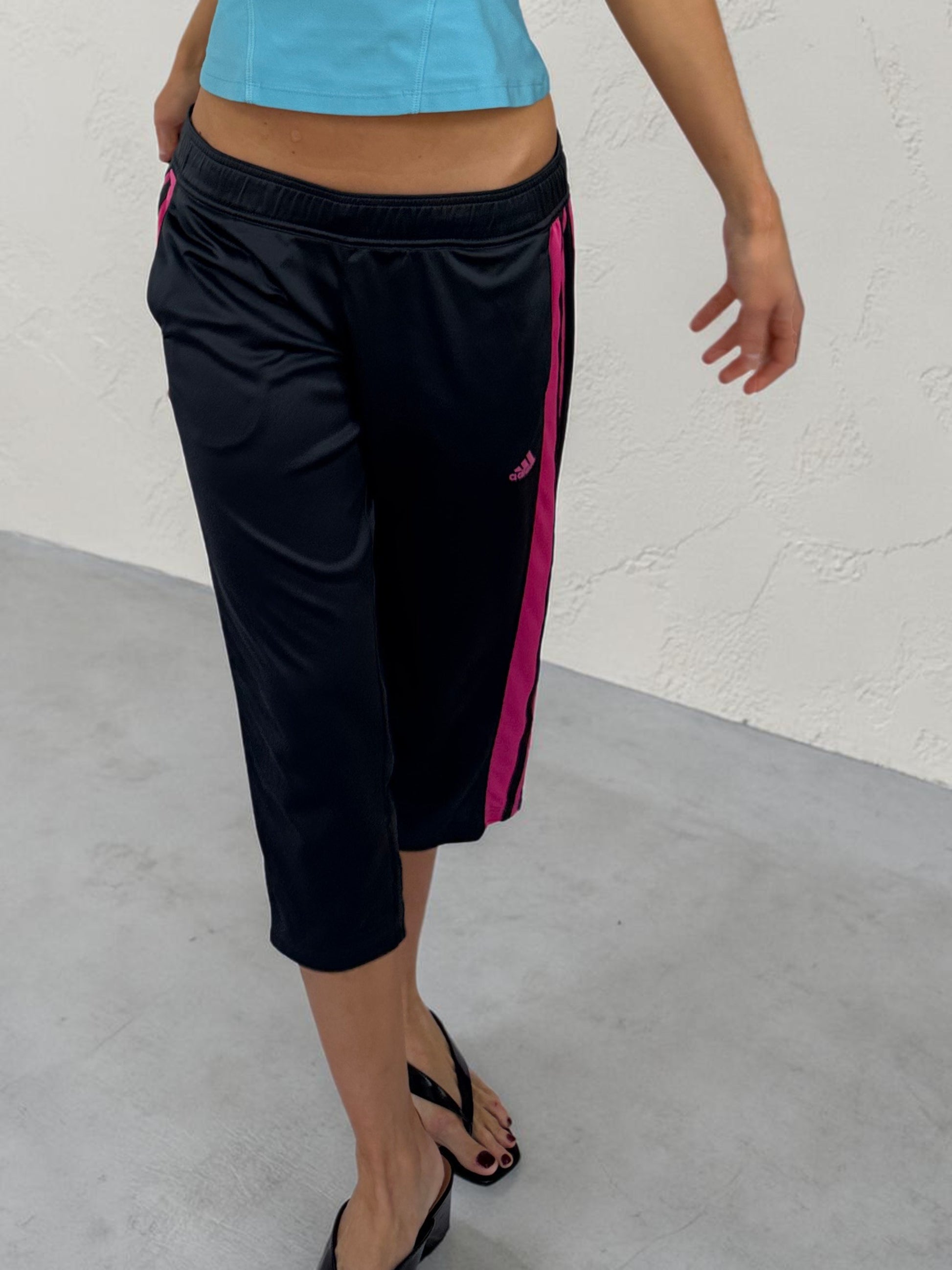 Adidas Wide Pink Stripe Capri front2