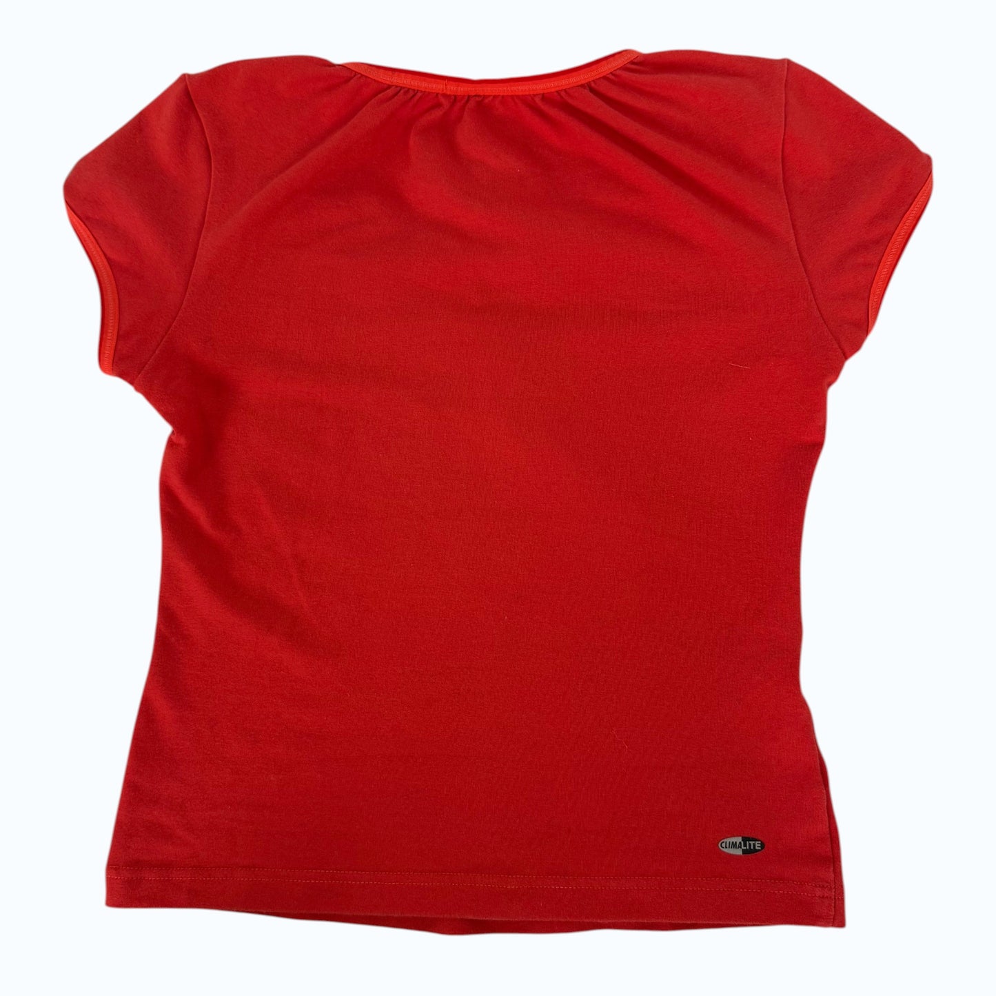 Adidas cap sleeve red top flat back