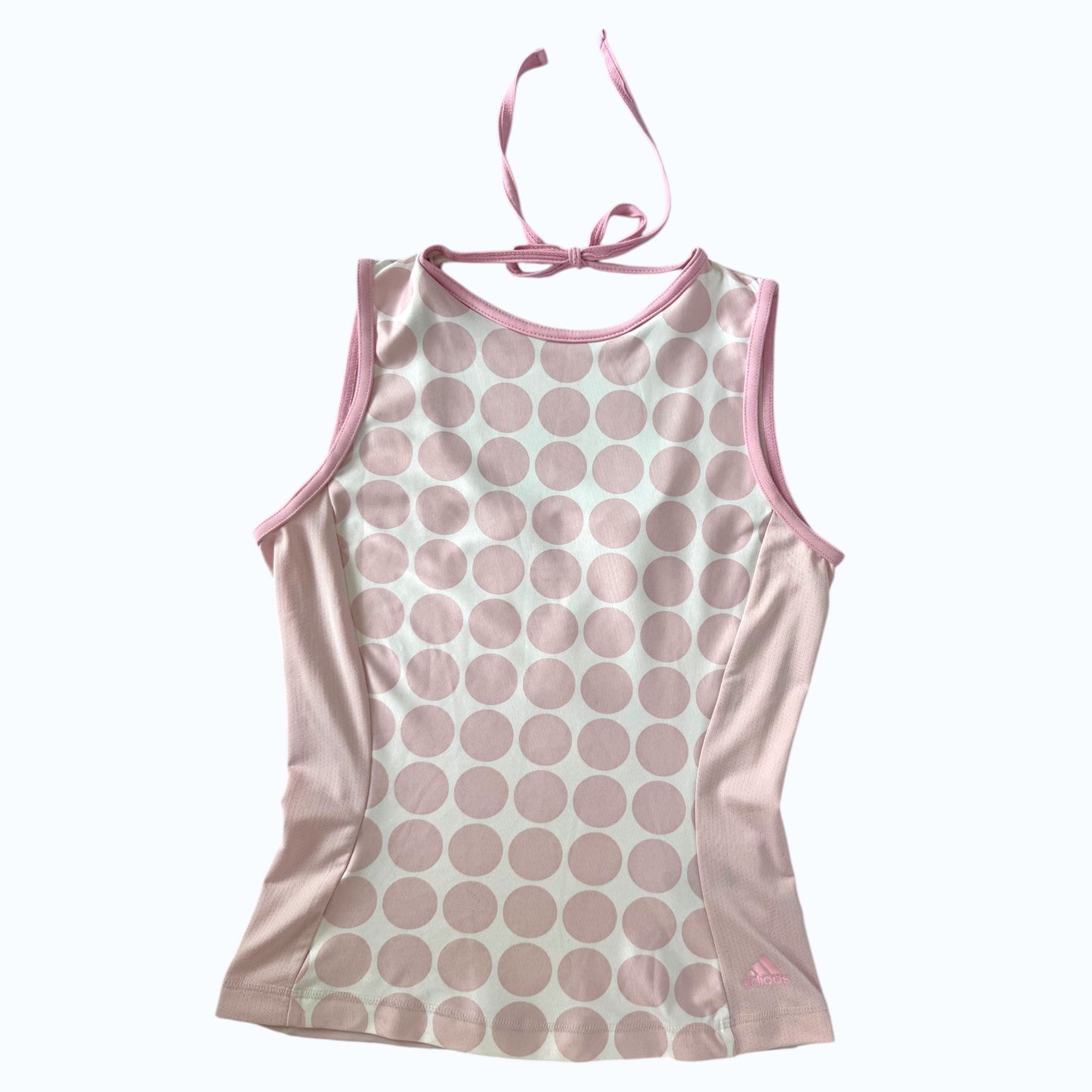Adidas polkadot blush pink top flat front