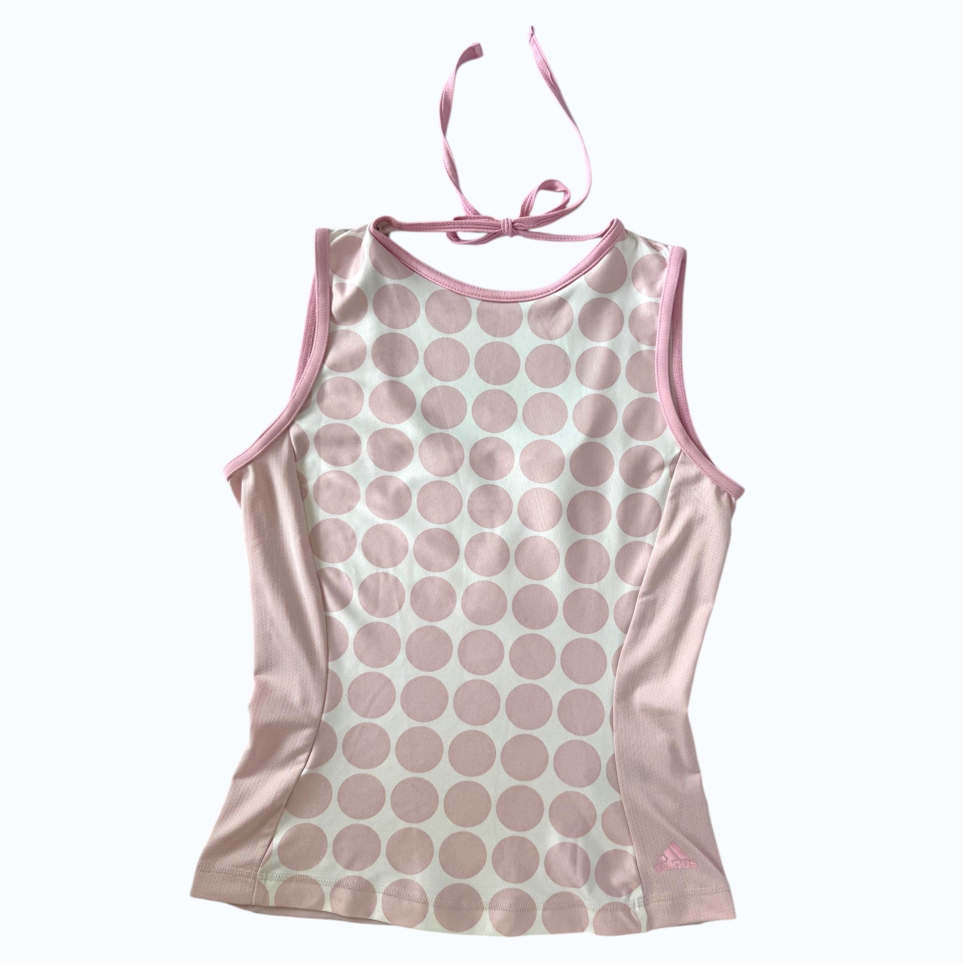 Adidas polkadot blush pink top flat front