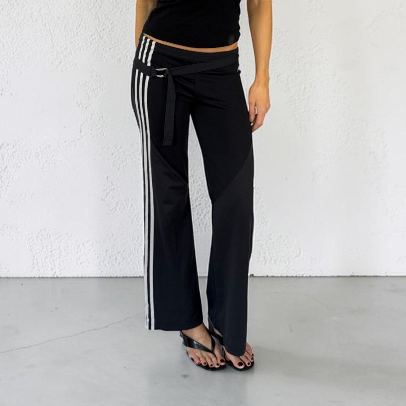 Adidas side stripe belted leggings