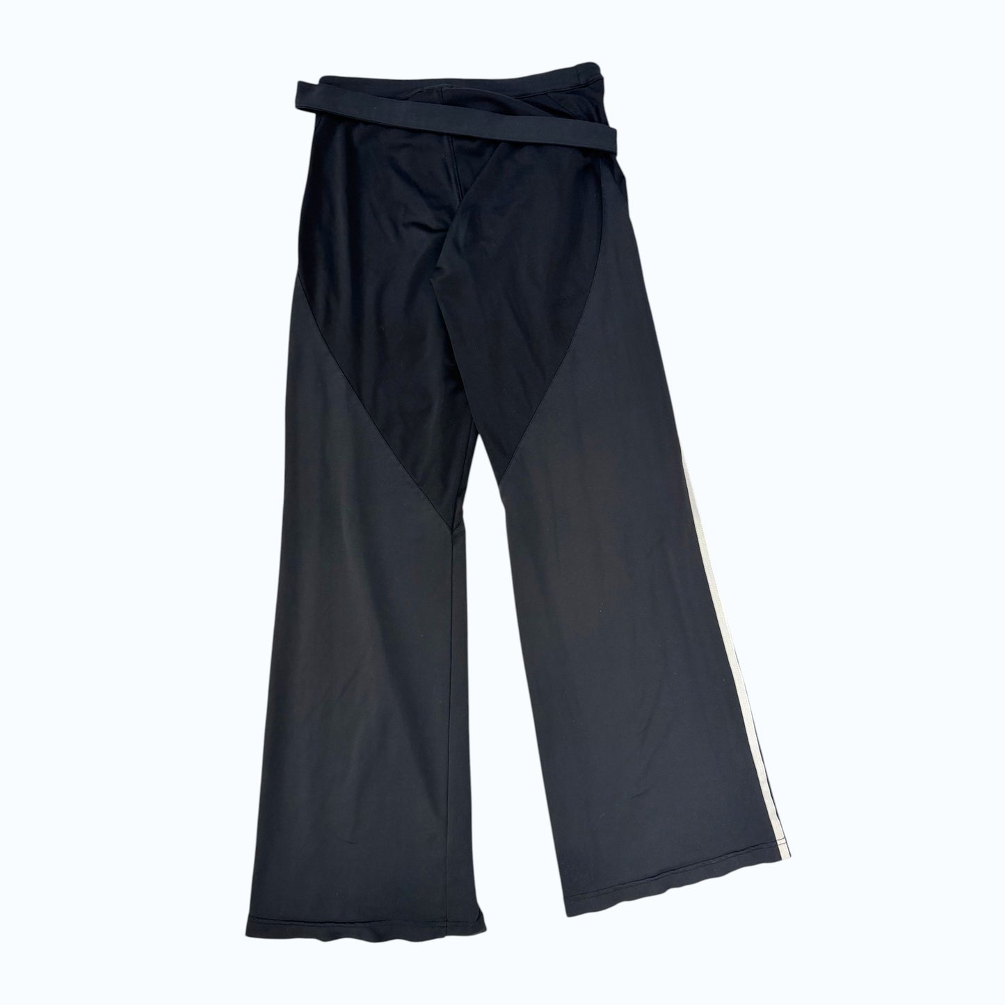 Adidas side stripe belted leggings flat back