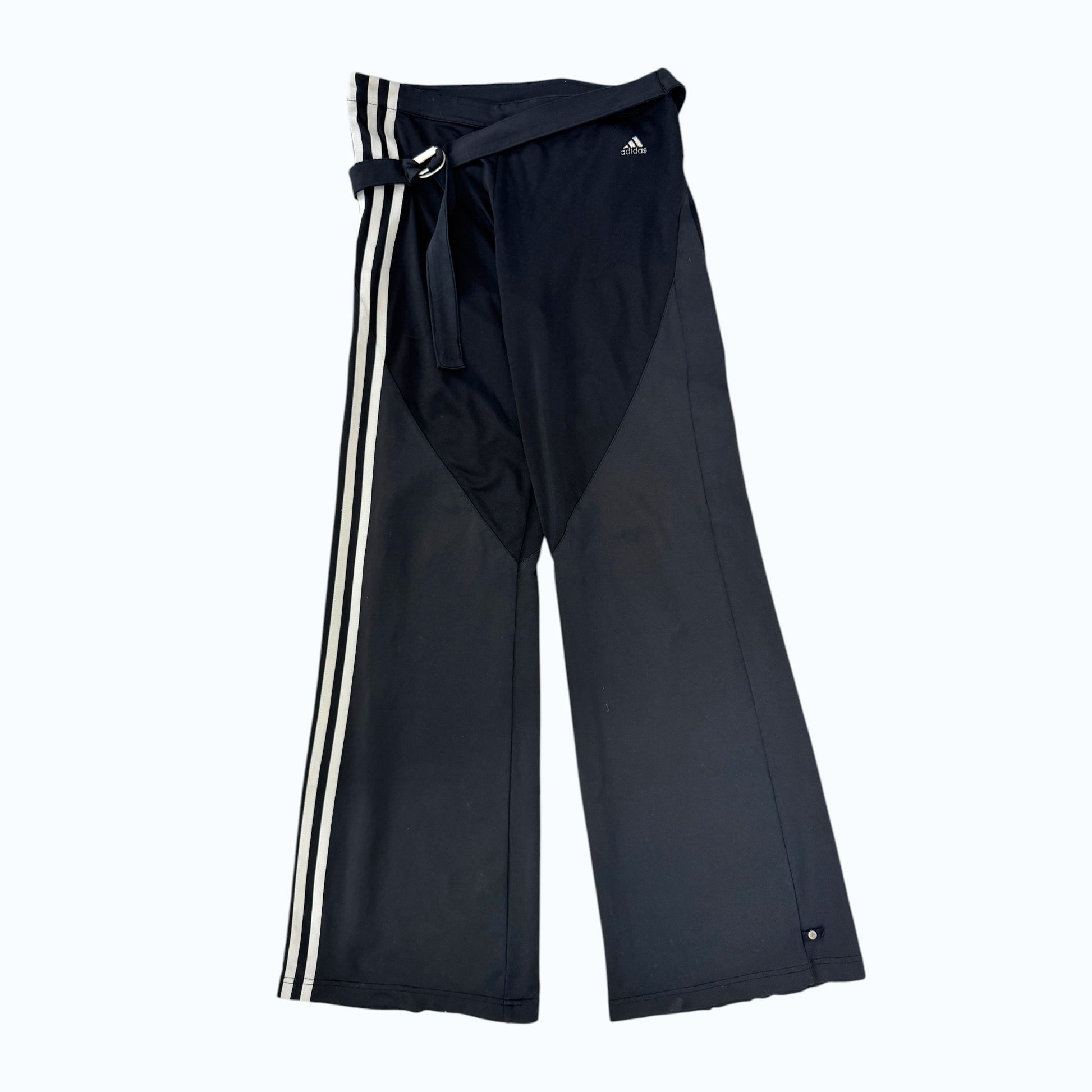 Adidas side stripe belted leggings flat front