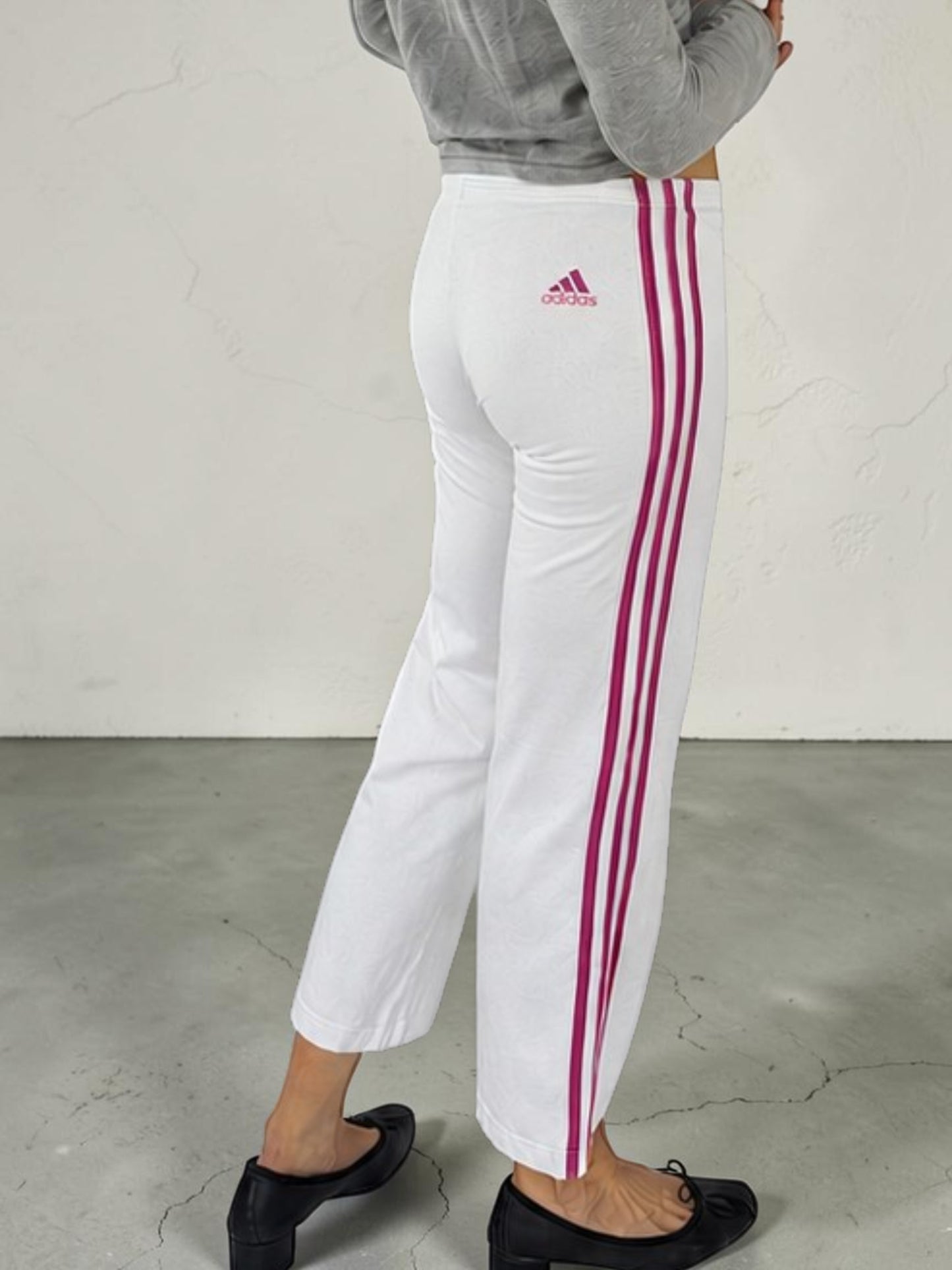 Adidaswhitecottonpantslogobackback