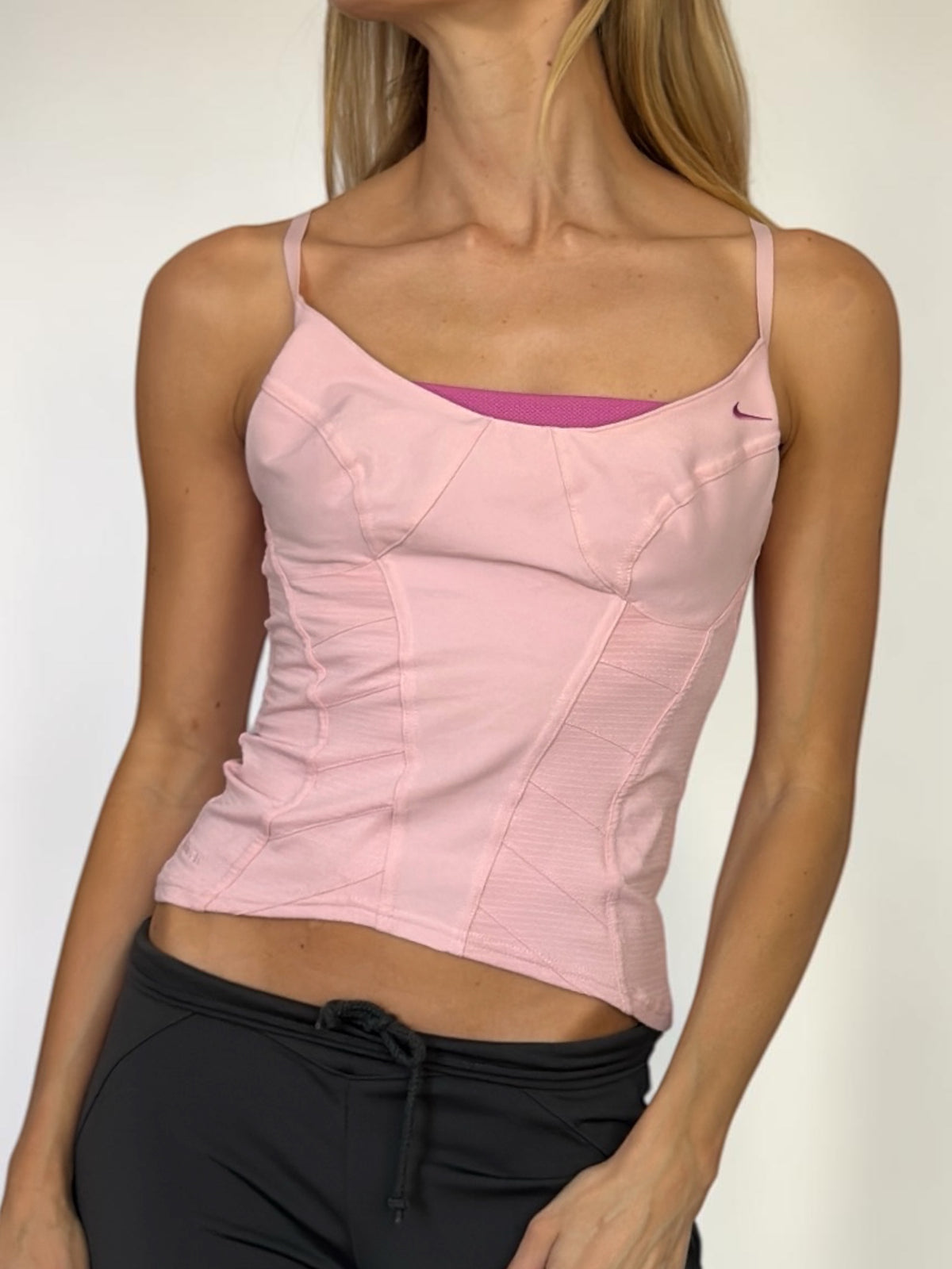 Nike Pink Stretchy Corset Top