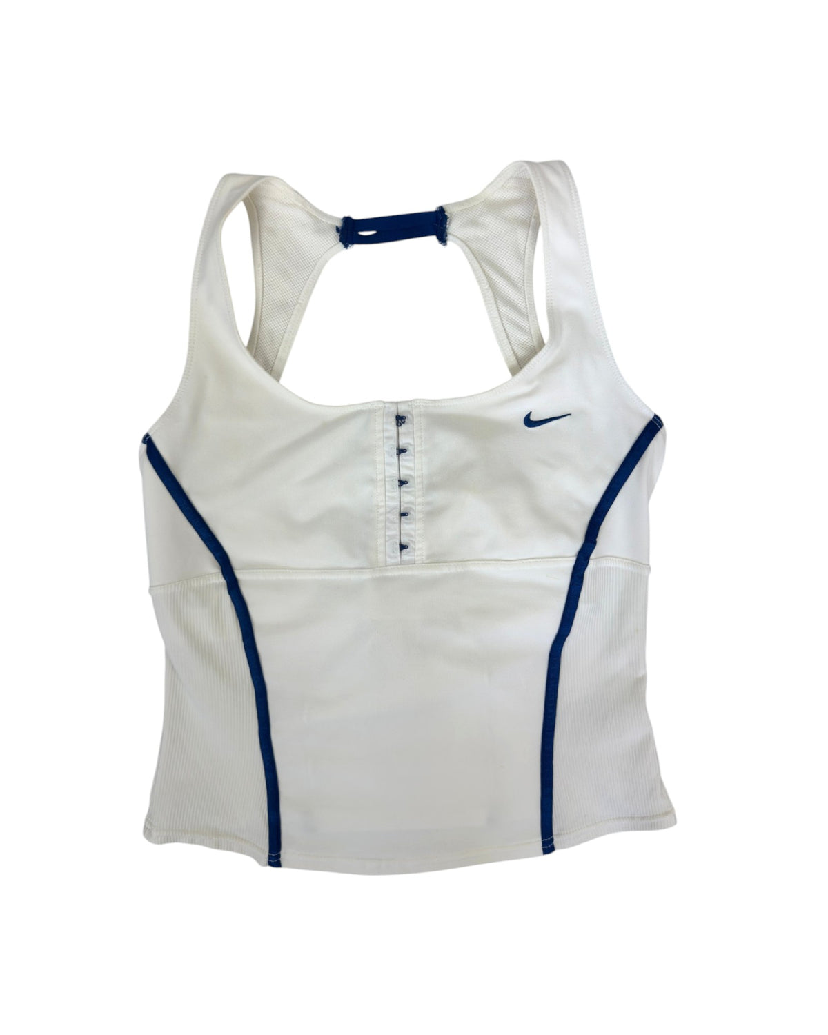 Nike White & Blue Corset Style Top
