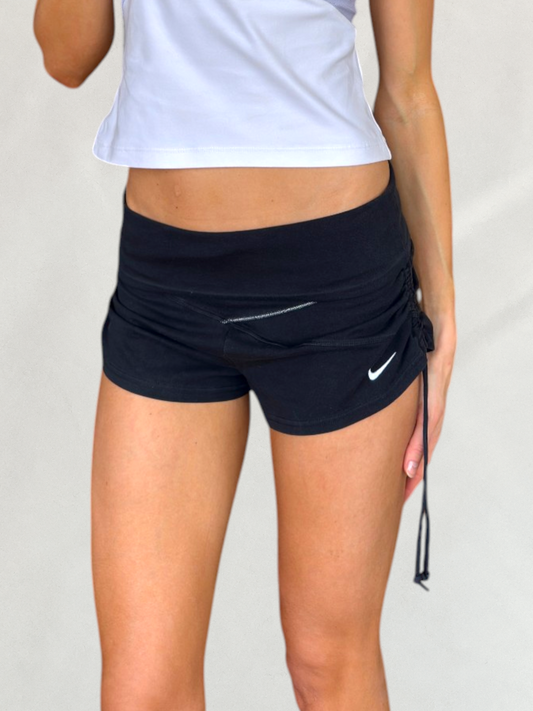 Black Nike Cinch Foldover Shorts