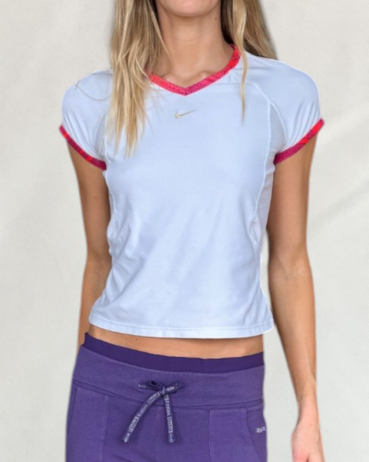 Nike White & Pink Baby Tee