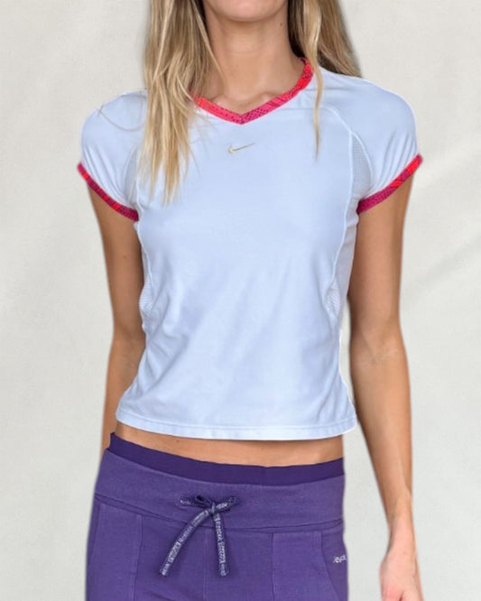Nike White & Pink Baby Tee