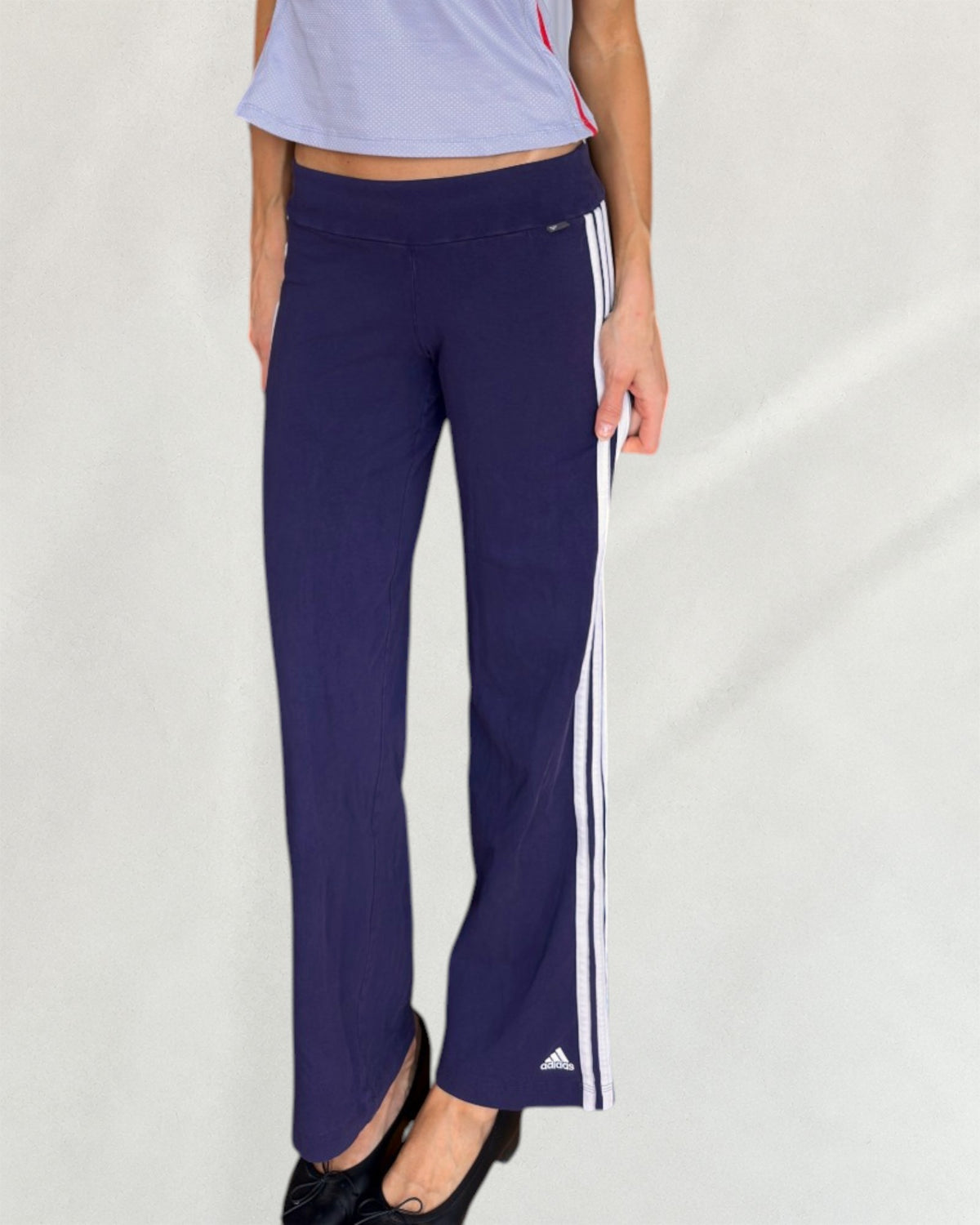 Purple Adidas Wide-Leg Pants