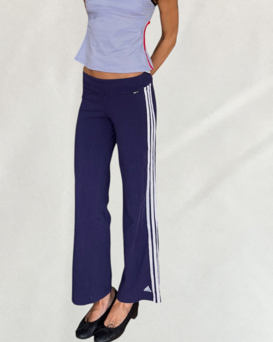 Purple Adidas Wide-Leg Pants