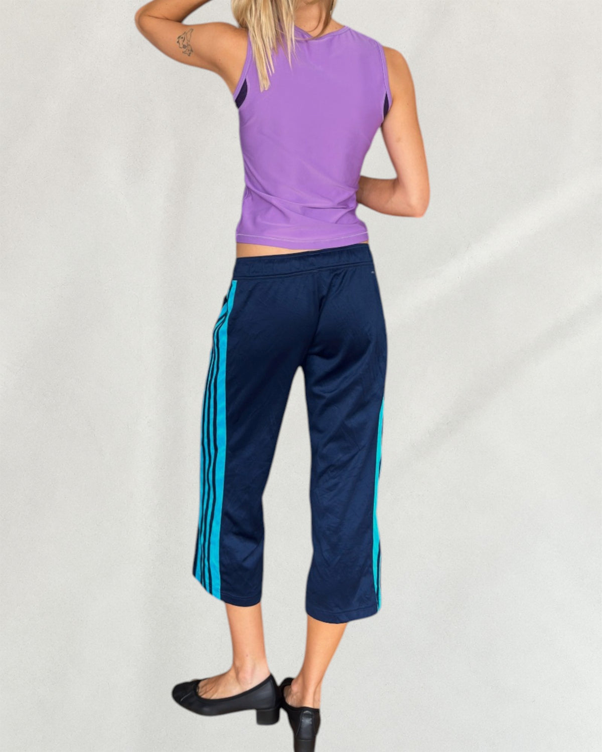 Adidas Bermuda With Turquoise Stripes