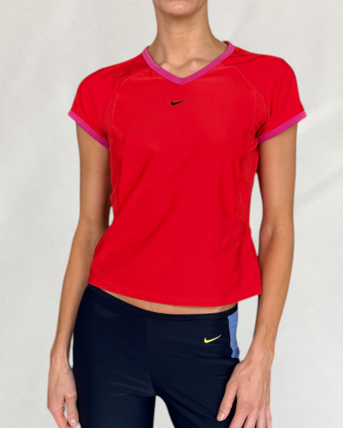 Nike Red Baby Tee With Purple Trim