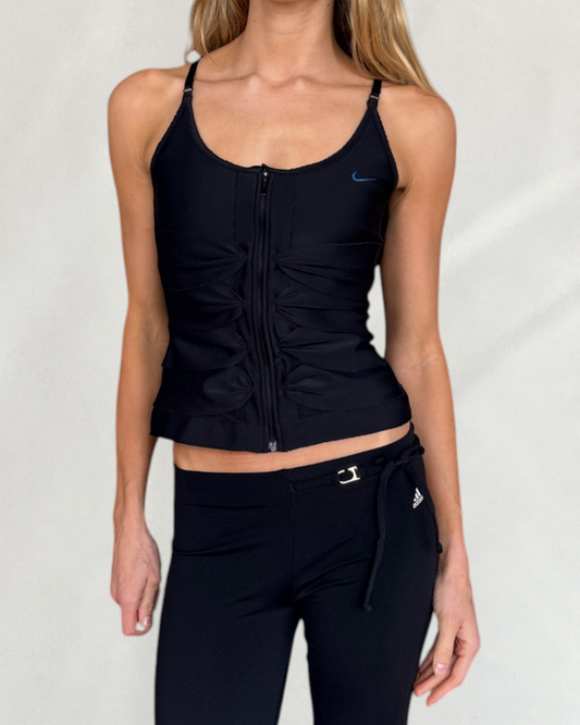 Black Nike Fitness Dance Corset-Style Top