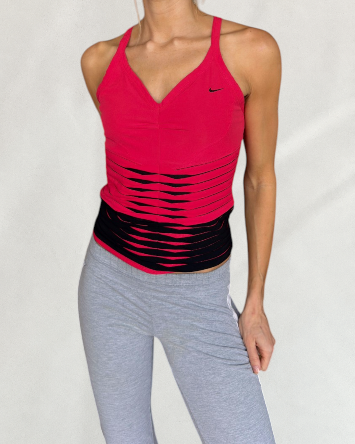 Nike Pink & Black Twisted Top