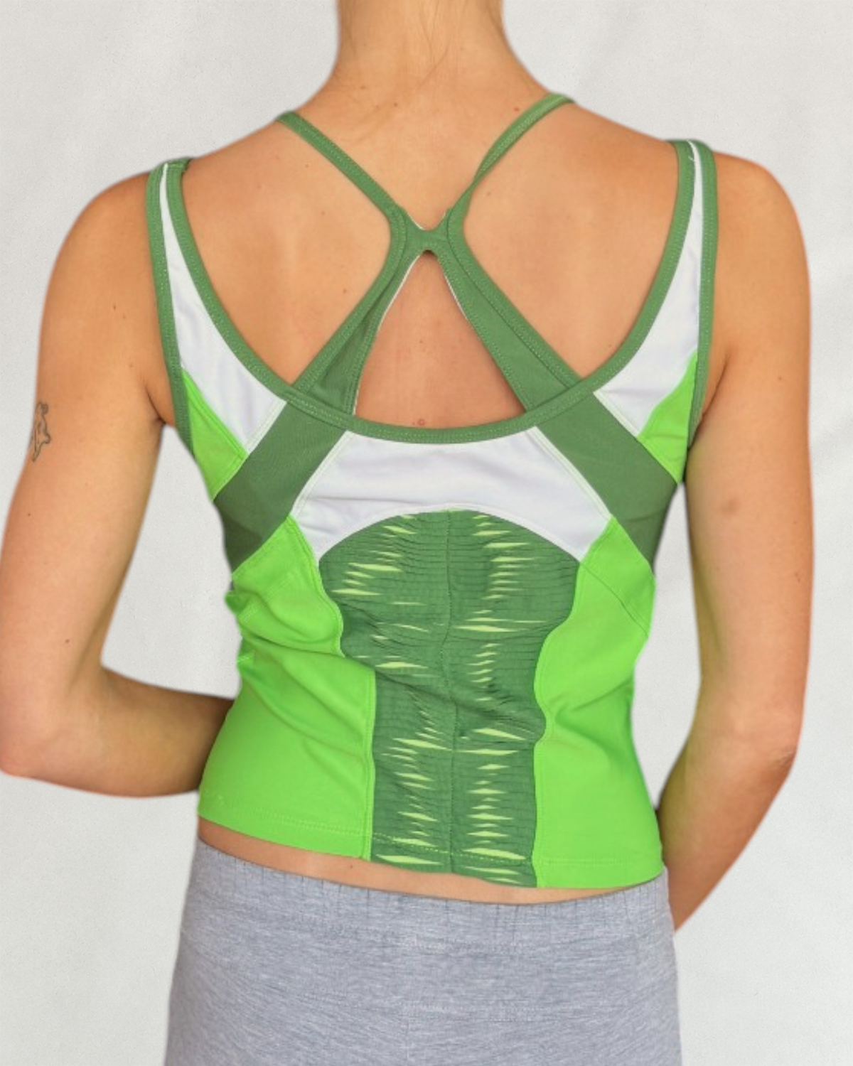 Nike White & Green Strappy Top