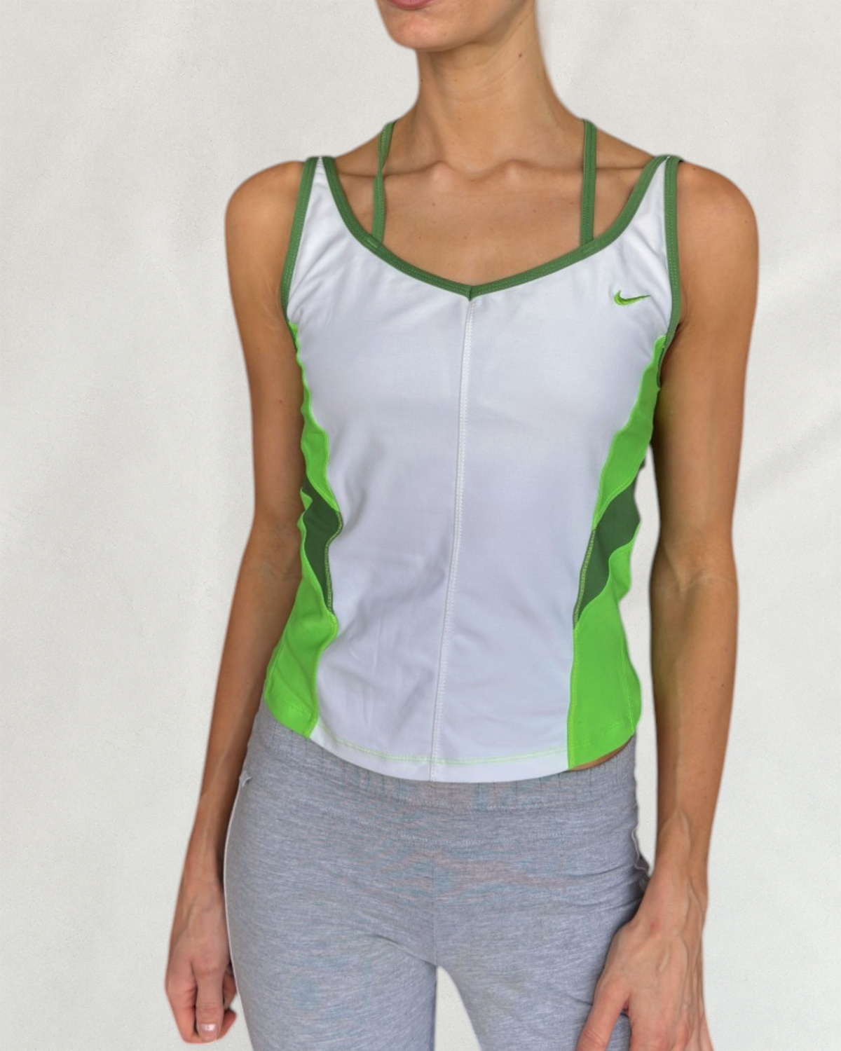 Nike White & Green Strappy Top