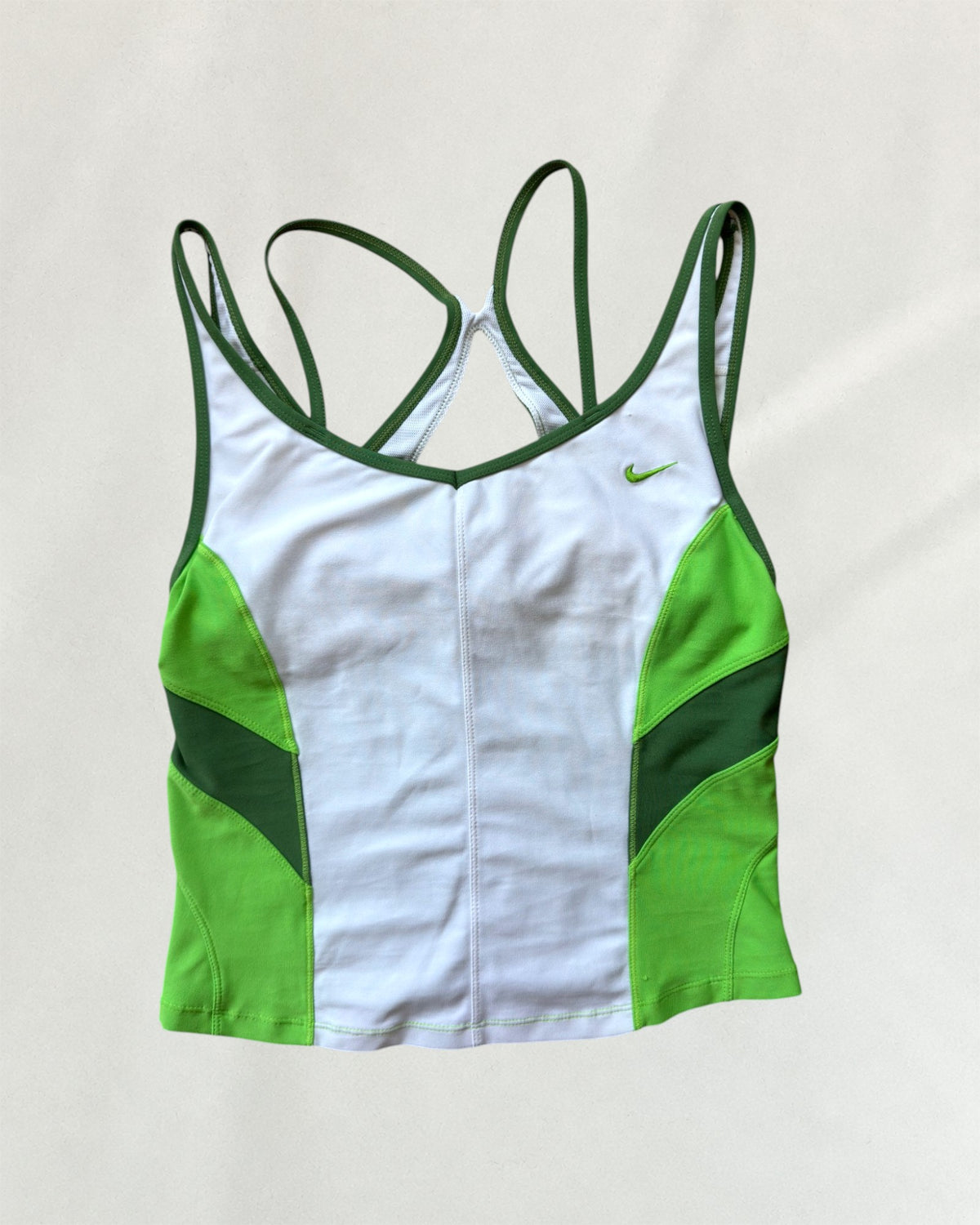 Nike White & Green Strappy Top