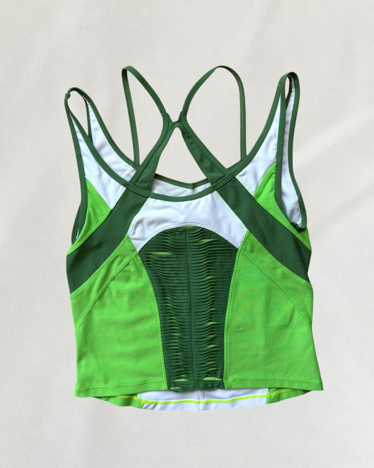 Nike White & Green Strappy Top