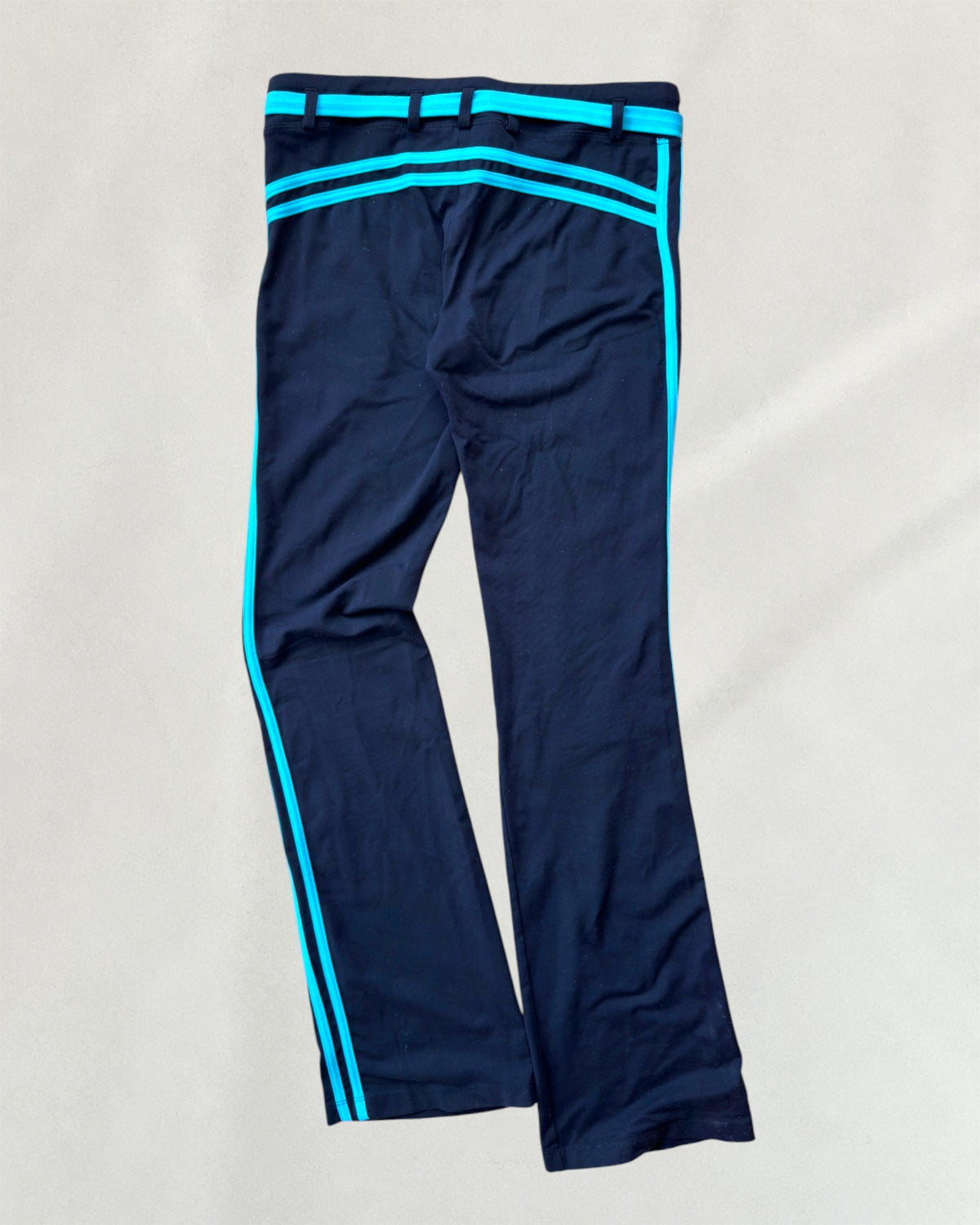 Black & Turquoise Belted Leggings