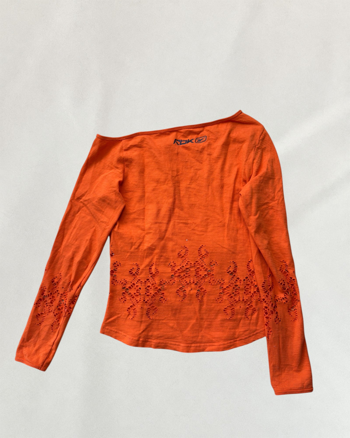 Reebok Orange Off-Shoulder Longsleeve