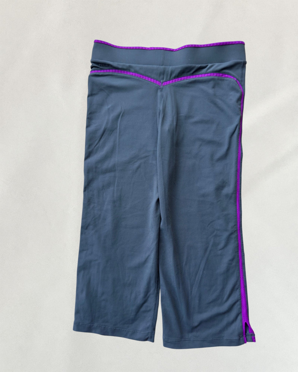 Grey & Purple Pointelle Trim Nike Capri