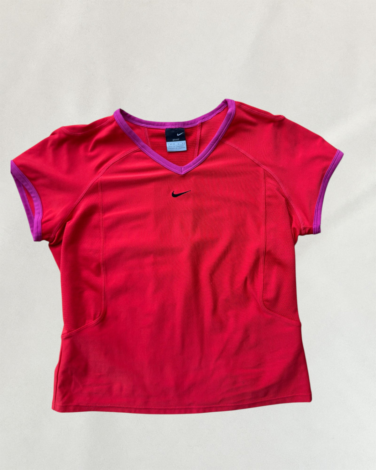 Nike Red Baby Tee With Purple Trim