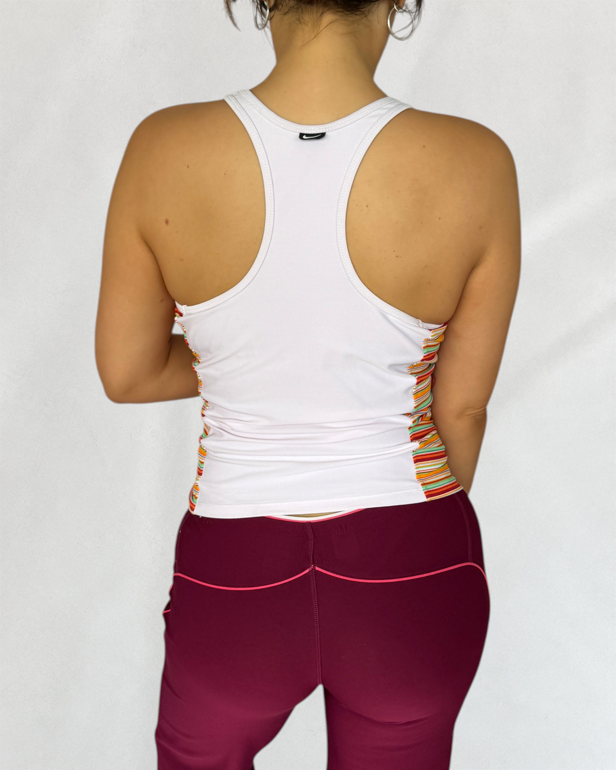 Nike White Striped Tank