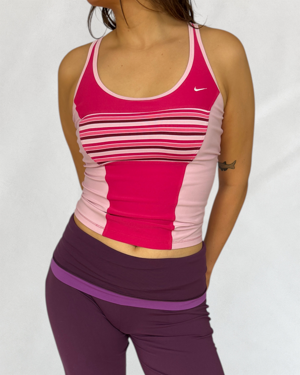 Nike Blush Pink Striped Top