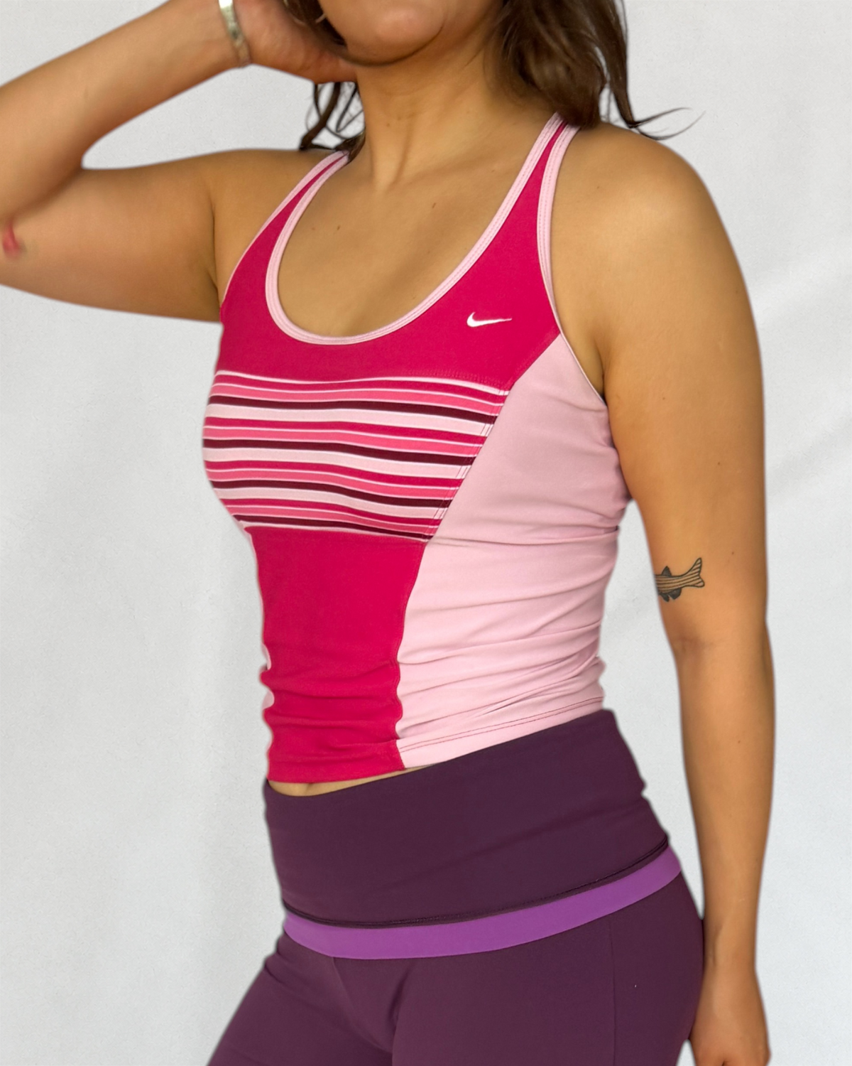 Nike Blush Pink Striped Top