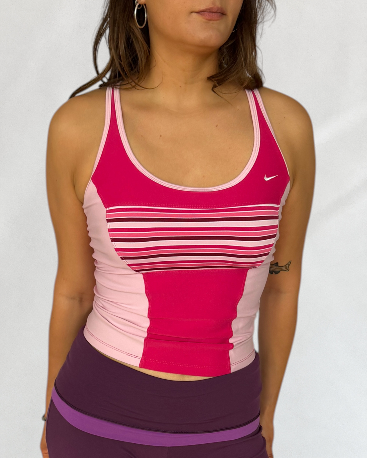 Nike Blush Pink Striped Top