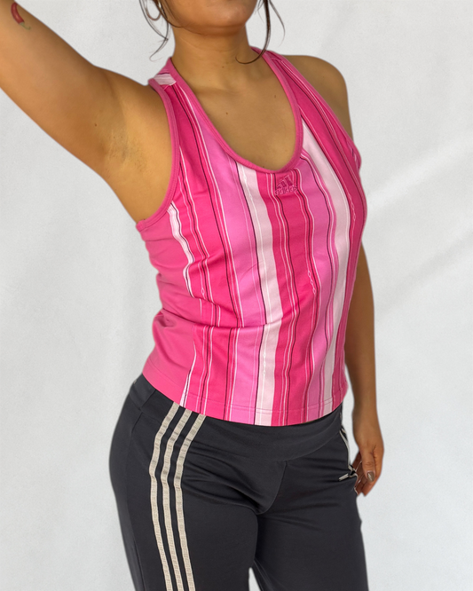 Adidas Pink Striped Top