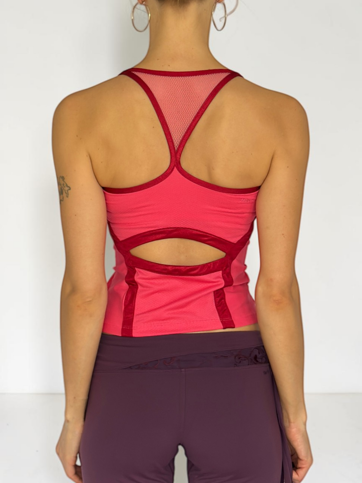 Nike Japan Pink & Red Satin Stripe Top