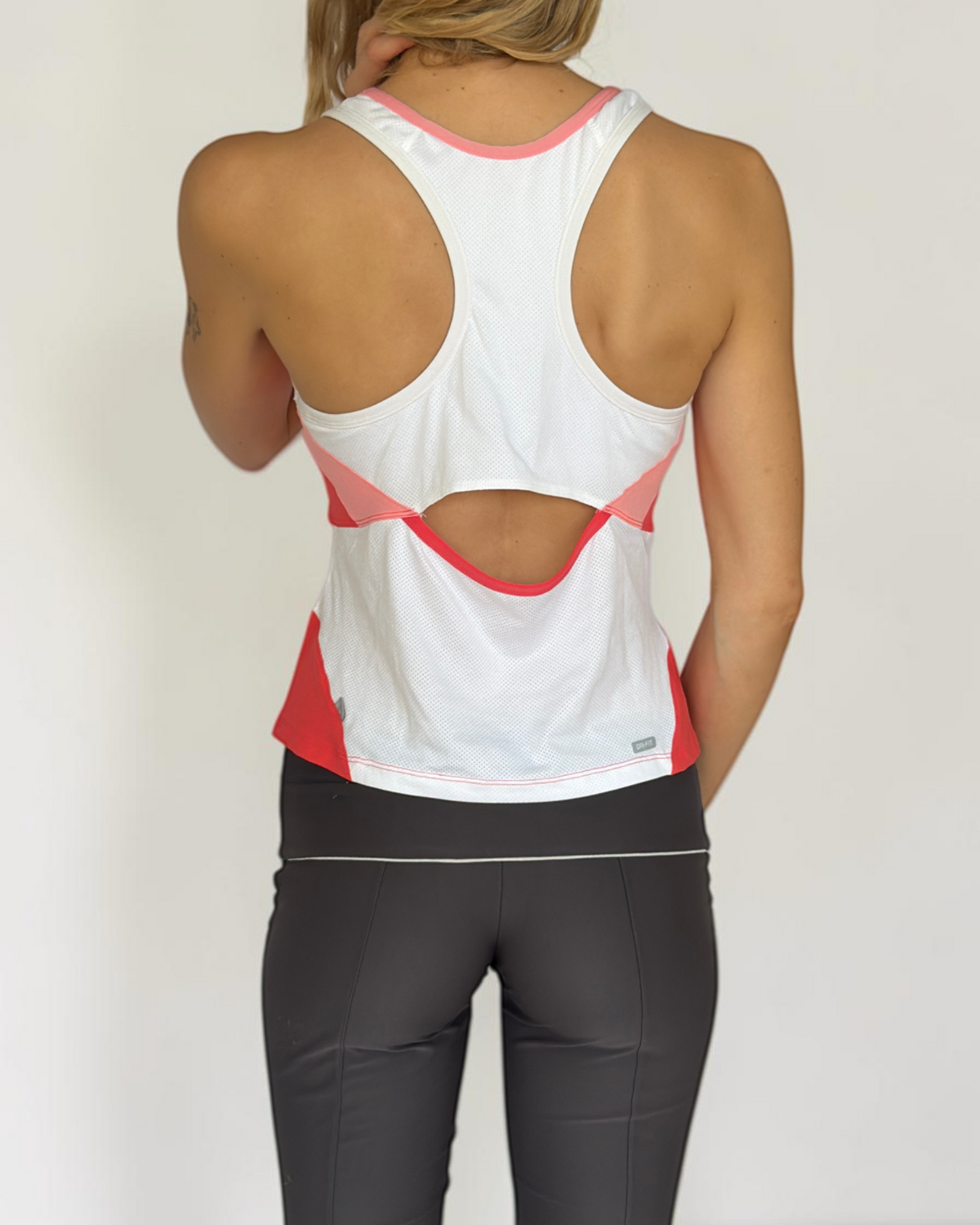 Nike Flared Coral & White Top