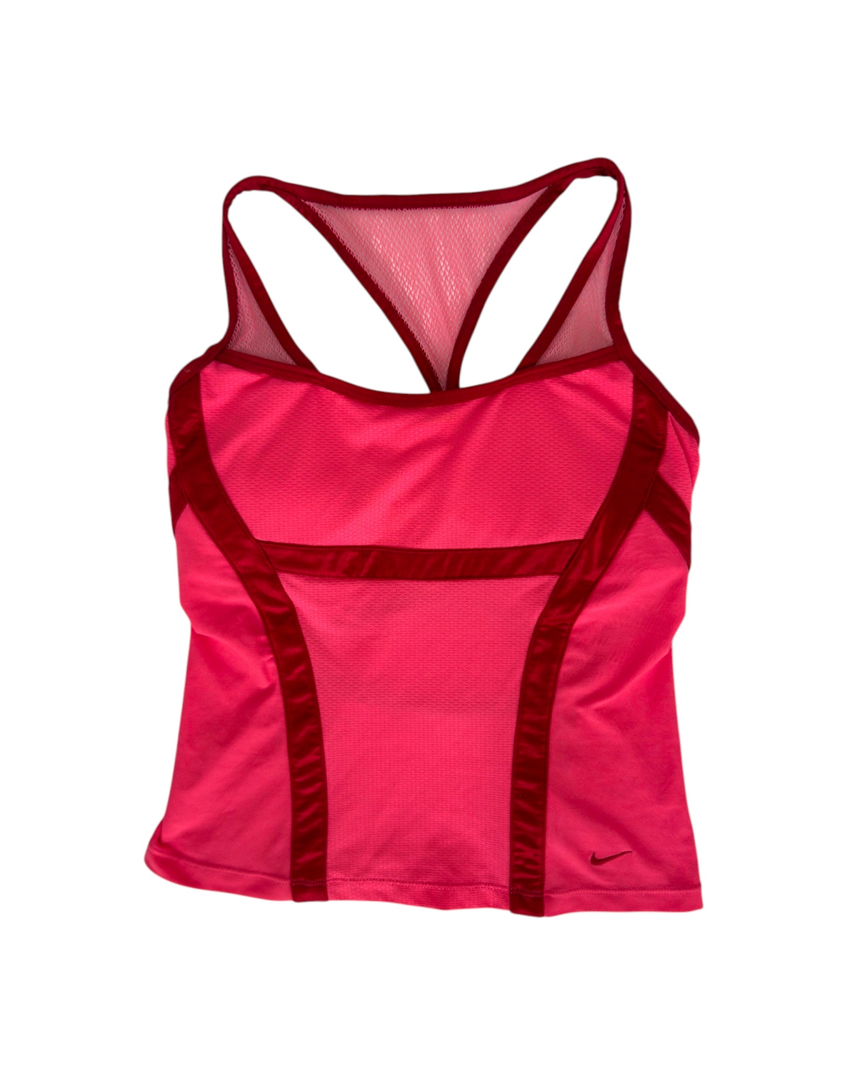 Nike Japan Pink & Red Satin Stripe Top