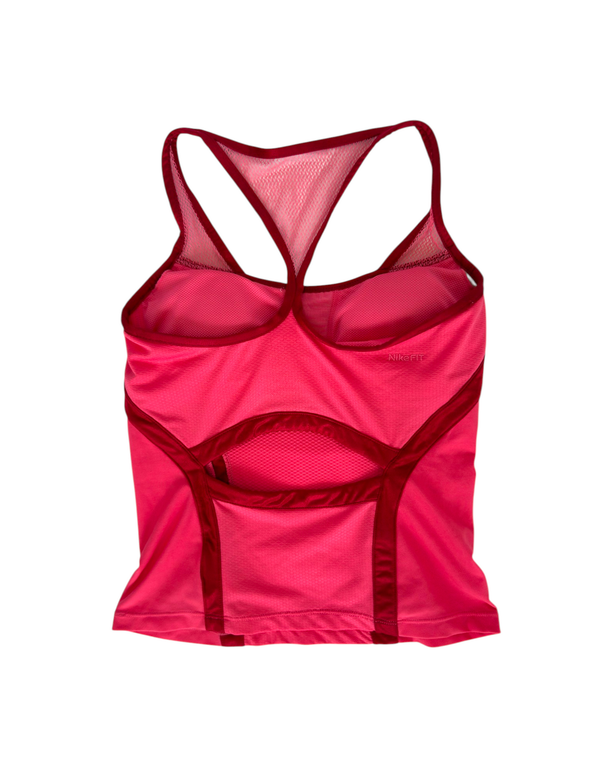 Nike Japan Pink & Red Satin Stripe Top