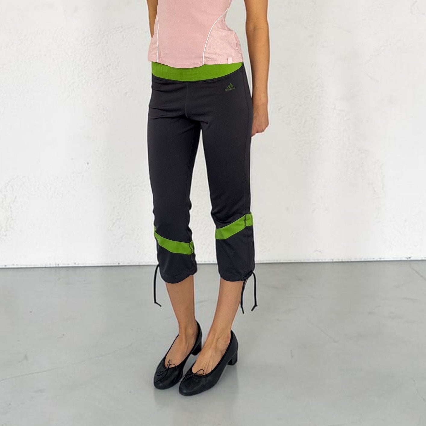 Adidas Green Stripe Flare Capri