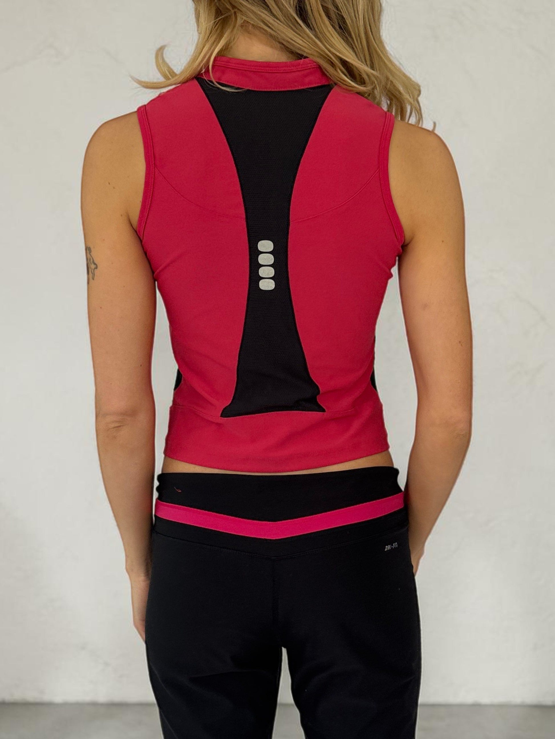 Nike zip up pink top back
