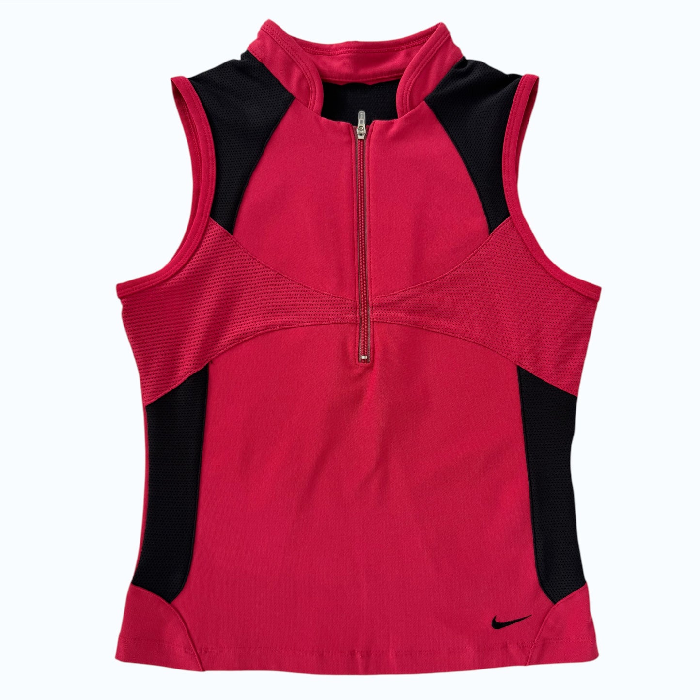Nike zip up pink top flat front