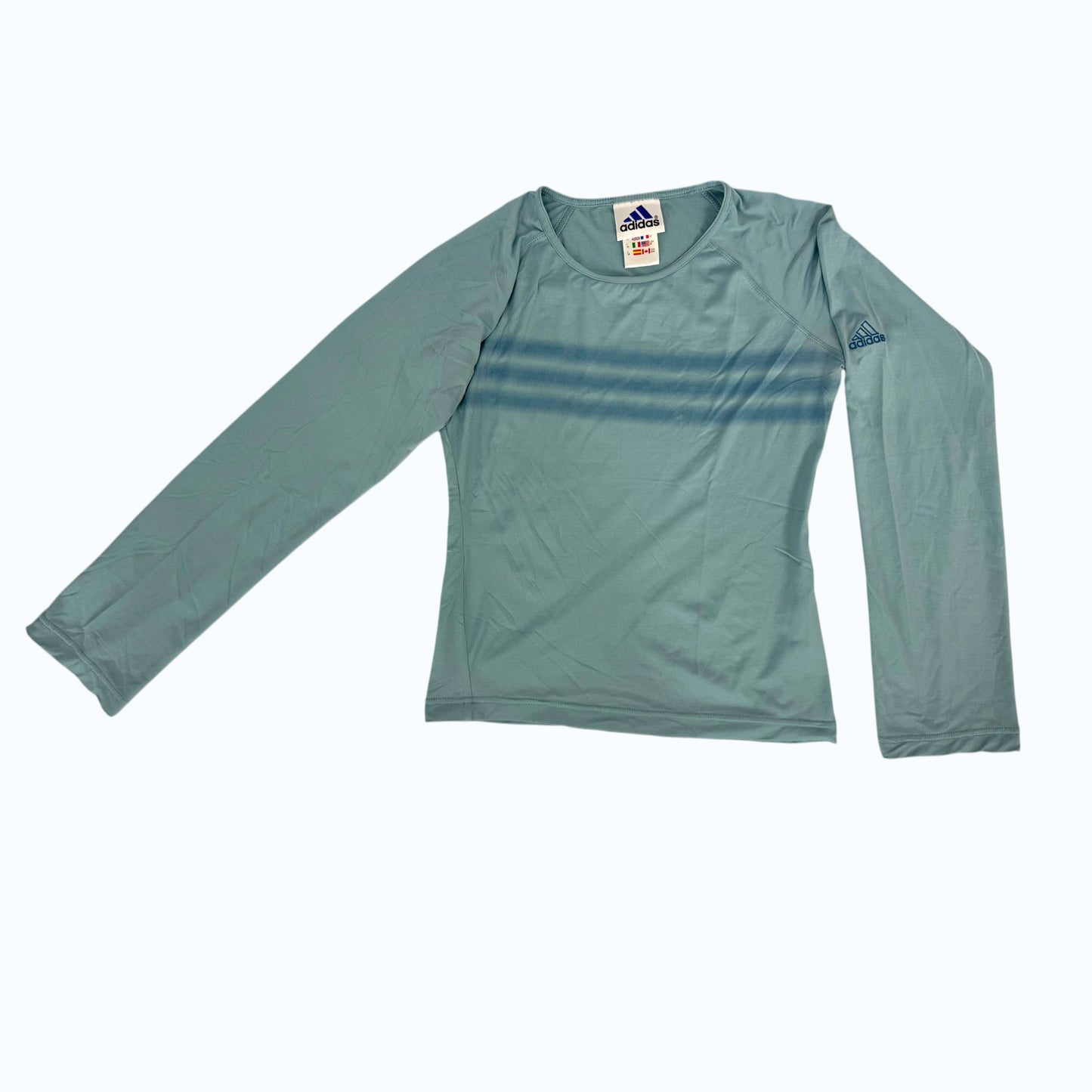 adidas turqoise longsleeve flat front