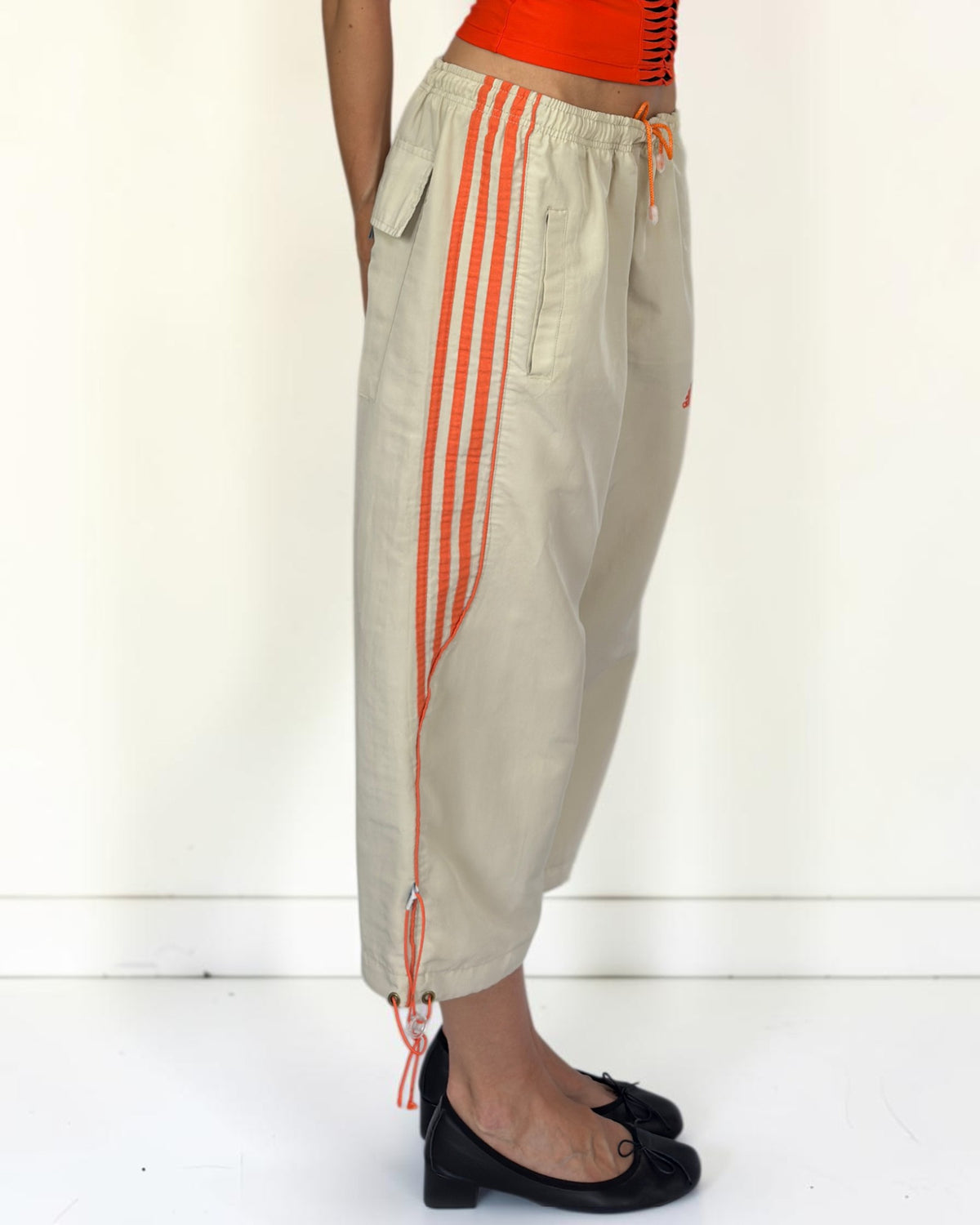 Adidas Beige & Orange Cargo Shorts