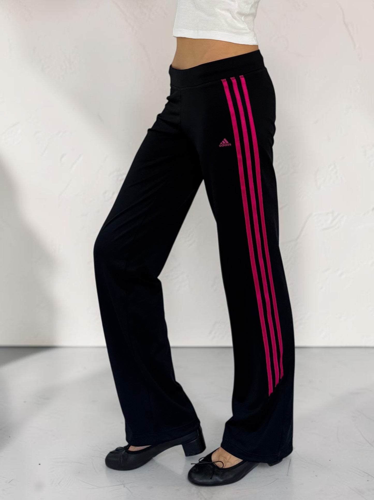 Adidas Pink Stripe Flared Leggings