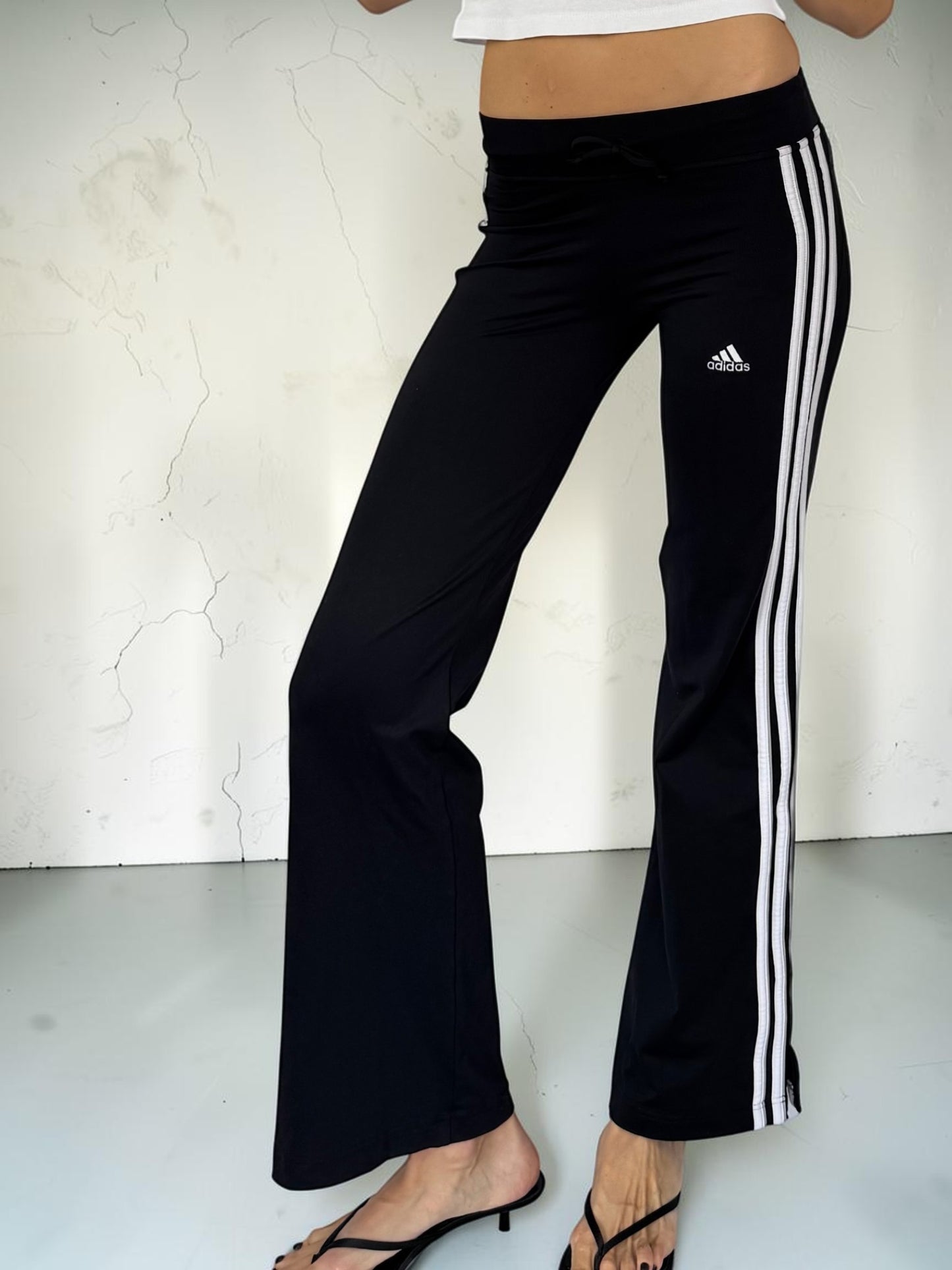 Adidas Low-Waist White Stripe Leggings