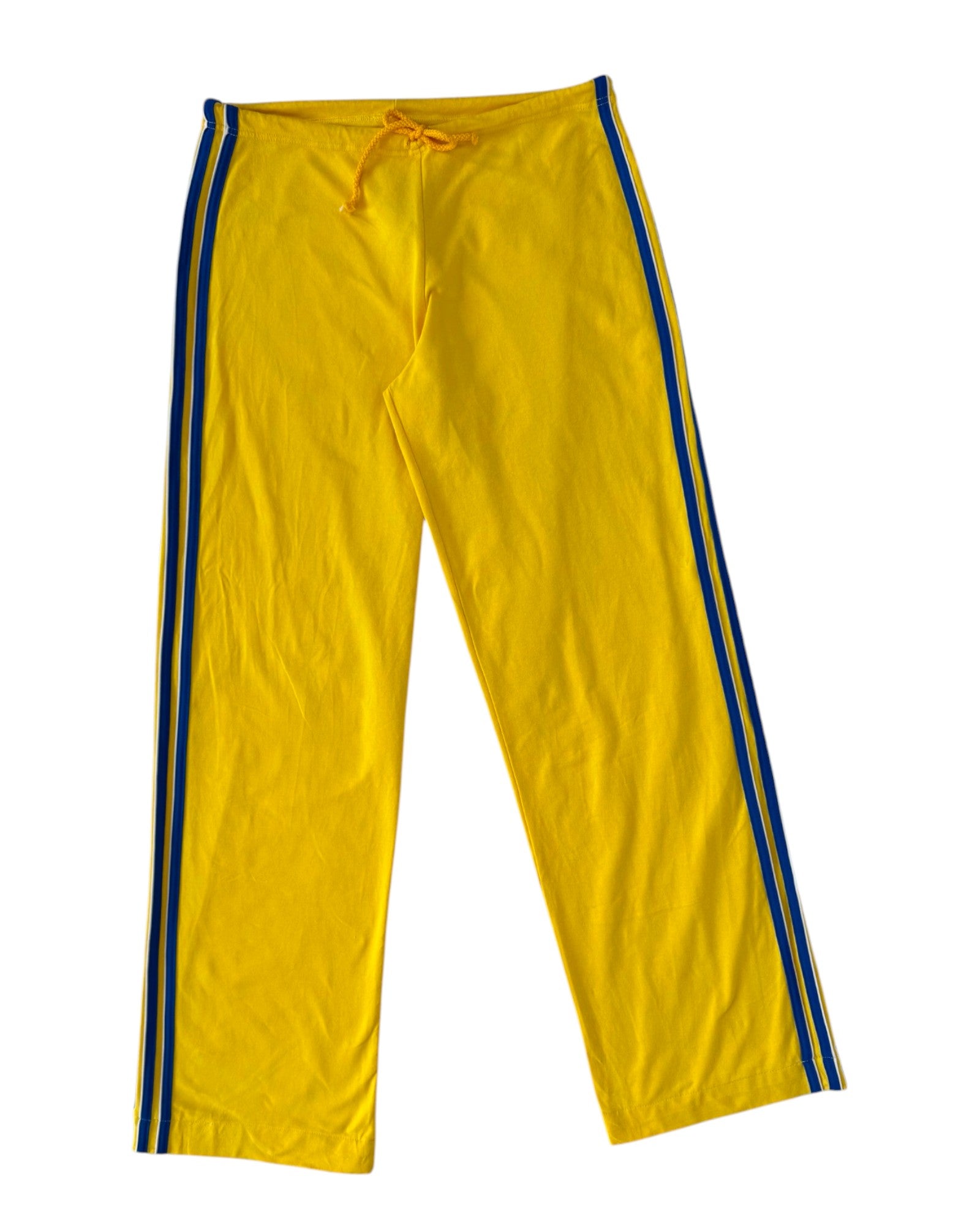 adidasyellowcottonpantsflatfront