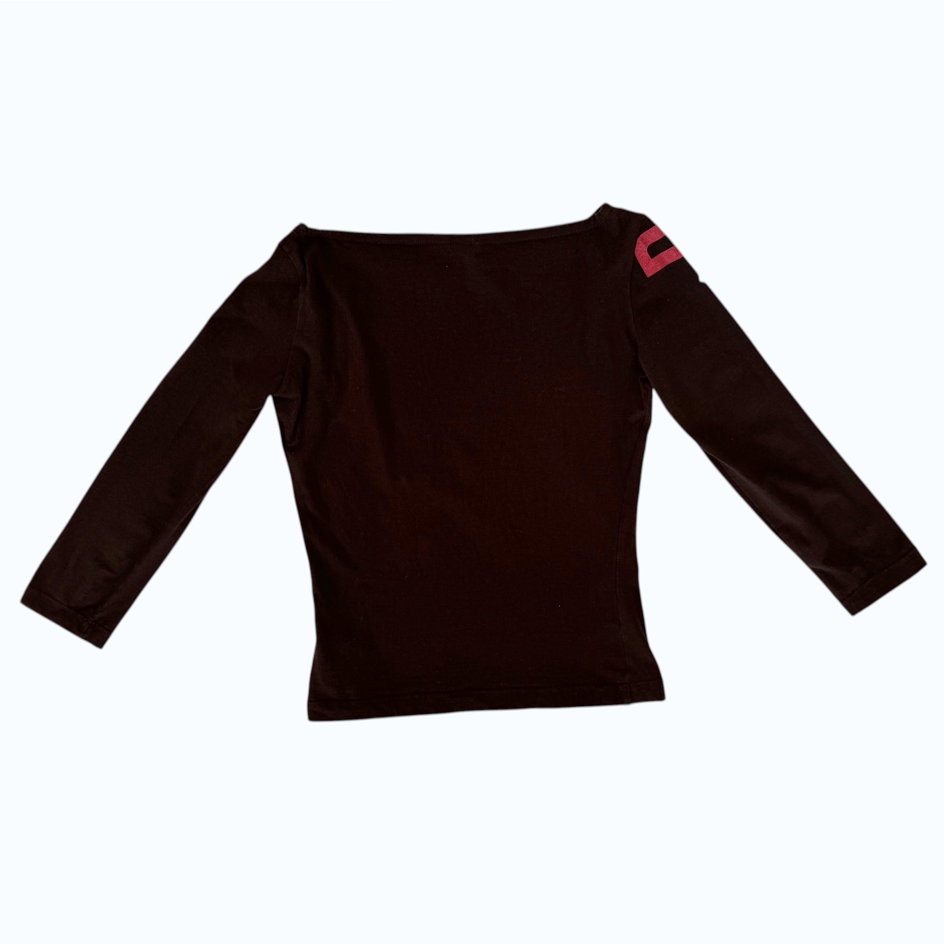 bikkembergs_3_4_sleeve_brown_top_flat