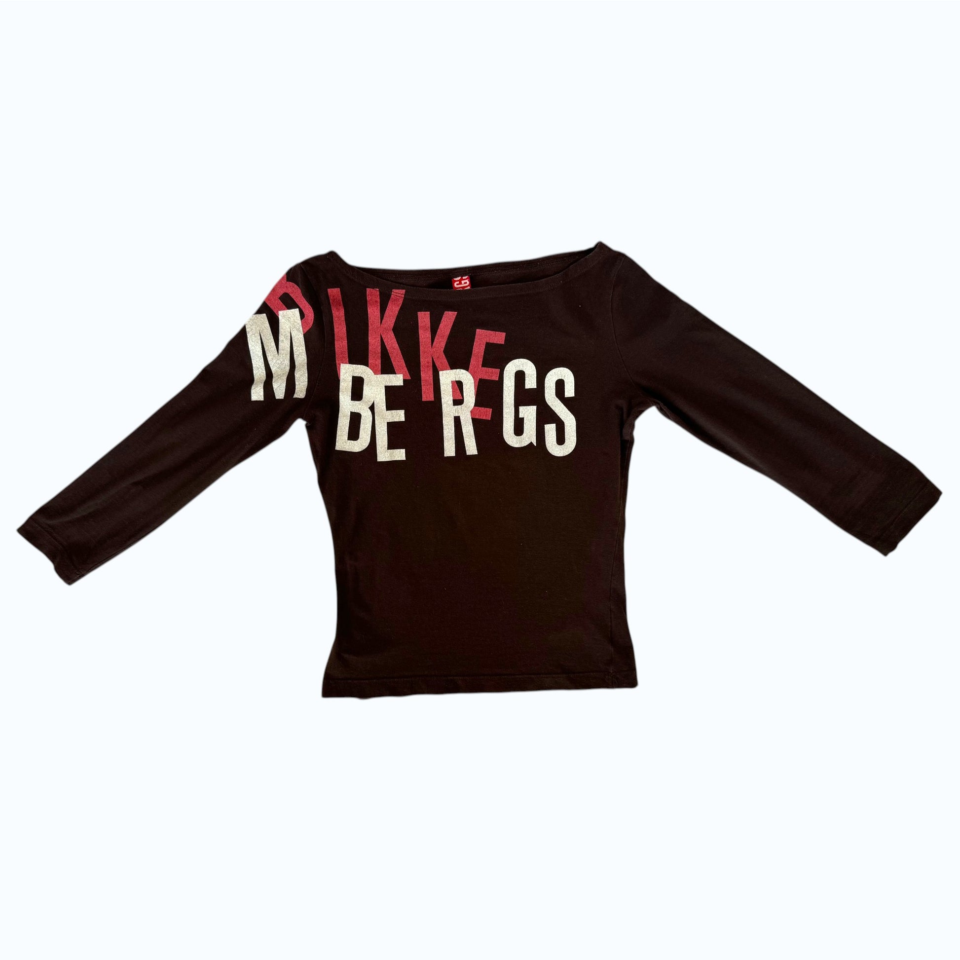 bikkembergs_3_4_sleeve_brown_top_flat_front